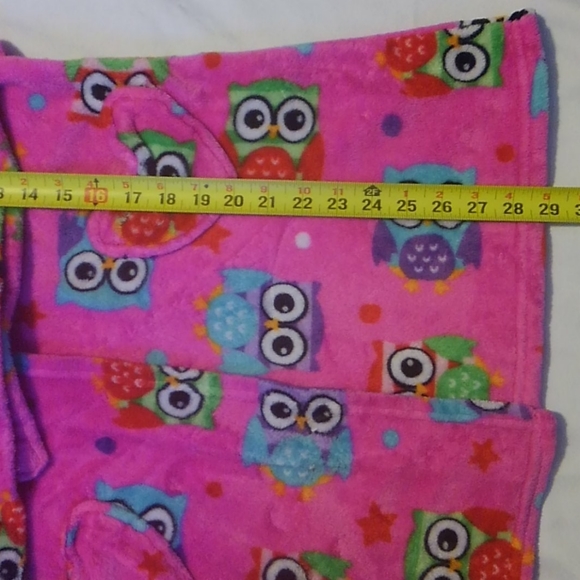 Komar Kids Pink Fuzzy Fleece Robe Baby Owls S 7/8 - Picture 4 of 7